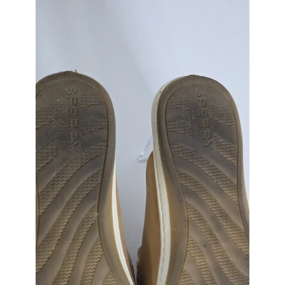 Sperry Womens 8 Mulefish Slip On Tan Leather Boat Mule Flat Shoes Casual